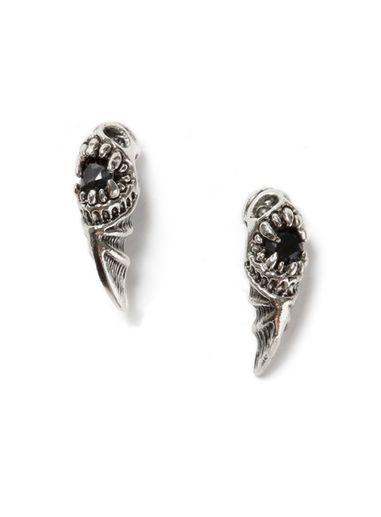 Topman Mens Black Silver Voodoo Stud Earrings*