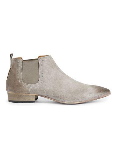 Topman Mens Grey Suede Chelsea Boots
