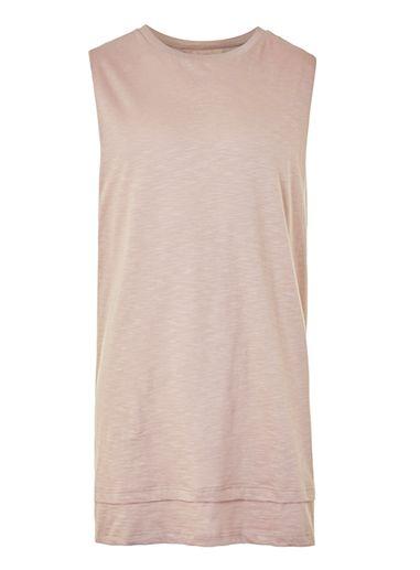 Topman Mens Light Brown Layer Longline Tank Top