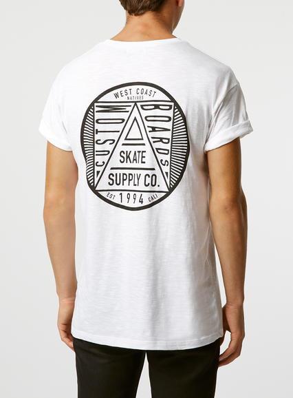 Topman Mens White Westcoast Roller T-shirt