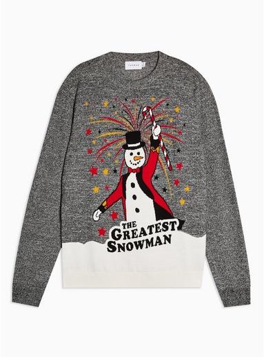 Topman Mens Multi Ugly Greatest Snowman Sweater