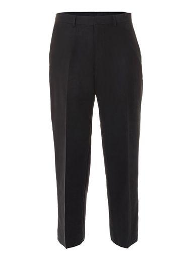 Topman Mens Street Tailor Black Twill Wide Leg Cropped Pants