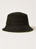 Topman Mens Multi Black And Lime Reverse Bucket Hat
