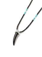 Topman Mens Black Bead And Tusk Necklace*