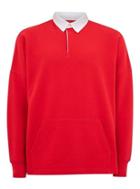 Topman Mens Red Rugby Sweatshirt