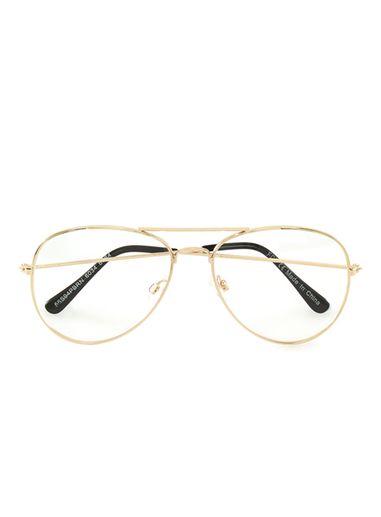 Topman Mens Gold Aviator Framed Reader Glasses