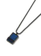 Topman Mens Blue Gunmetal Look Trapped Stone Necklace*