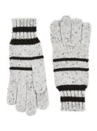 Topman Mens Multi Gray And Black Stripe Gloves