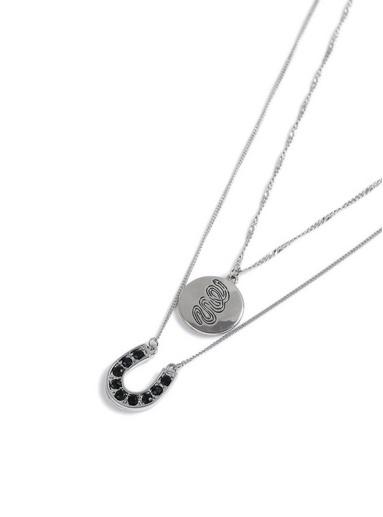 Topman Mens Silver Horseshoe Necklace*