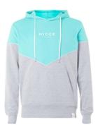 Topman Mens Nicce Turquoise And Grey Chevron Hoodie