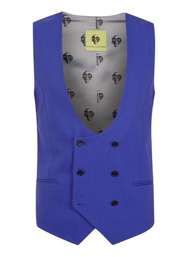 Topman Mens Noose & Monkey Bright Blue Suit Vest