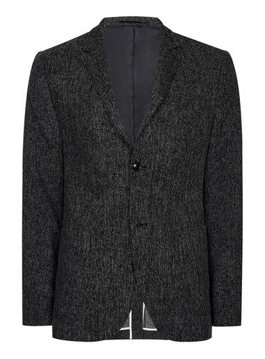 Topman Mens Grey Charcoal Neppy Skinny Blazer