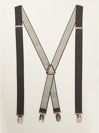 Topman Mens Grey Polka Dot Skinny Suspenders