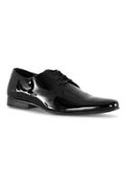 Topman Mens Black Patent Leather Derby Shoes
