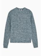 Topman Mens Light Blue Twist Knitted Sweater