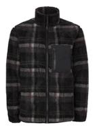 Topman Mens Mid Grey Gray Check Borg Jacket