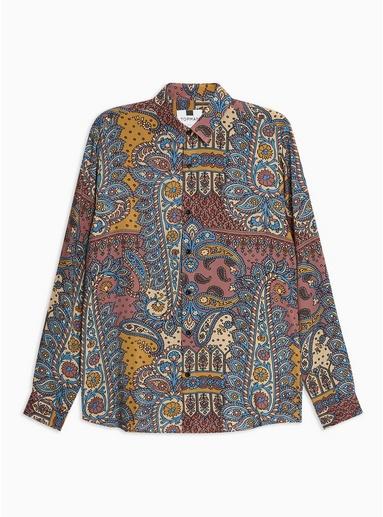 Topman Mens Multi Paisley Slim Shirt