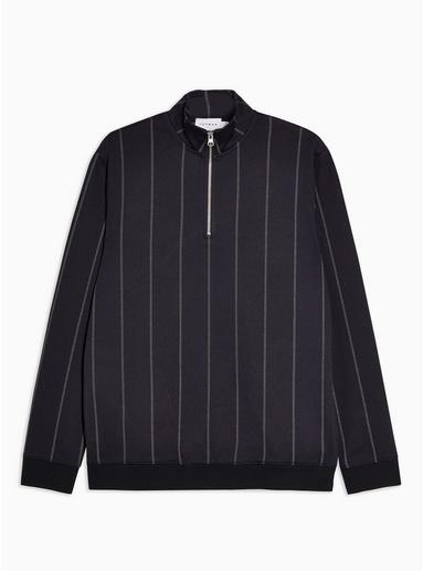 Topman Mens Navy Pinstripe Track Top