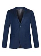 Topman Mens Blue Wool Blend Textured Skinny Fit Suit Jacket