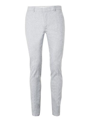 Topman Mens Light Blue Textured Ultra Skinny Fit Dress Pants