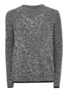Topman Mens Multi Gray Twist Cable Knitted Sweater