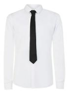 Topman Mens White Dress Shirt And Black Tie Set
