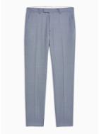 Topman Mens Navy Premium Blue Textured Skinny Trousers