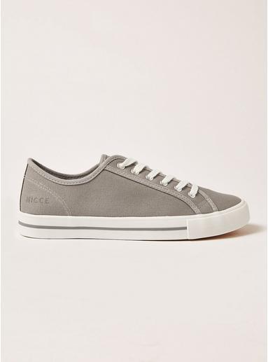 Topman Mens Grey Nicce Gray Canvas Elite Low Plimsolls