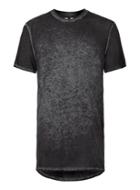 Topman Mens Navy And Black Burnout Longline T-shirt
