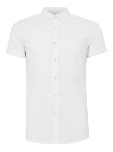Topman Mens White Muscle Oxford Shirt