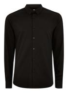 Topman Mens Premium Black Long Sleeve Shirt