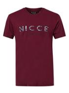 Topman Mens Red Nicce Burgundy Contrast Logo T-shirt
