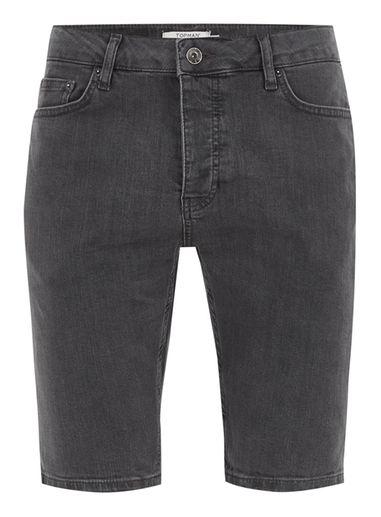 Topman Mens Grey Gray Stretch Skinny Denim Shorts