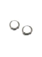 Topman Mens Grey Silver Hoop Earrings