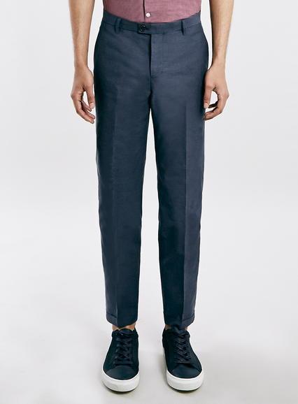Topman Mens Selected Homme Blue Cropped Trousers