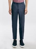 Topman Mens Selected Homme Blue Cropped Trousers