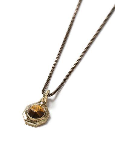 Topman Mens Metallic Gold Stone Pendant Necklace*