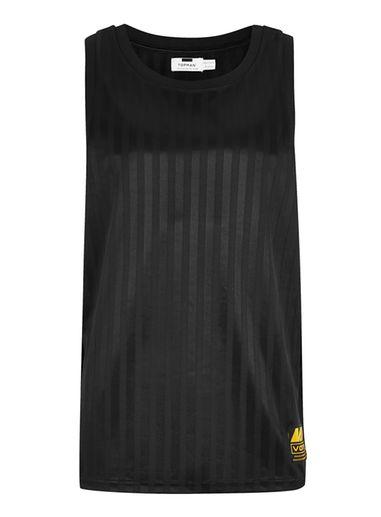 Topman Mens Black Logo Sport Tank