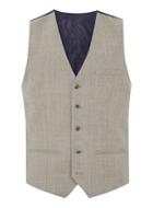 Topman Mens Brown Stone Merino Wool Blend Skinny Suit Vest