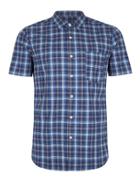 Topman Mens Blue Teal Checked Muscle Fit Shirt