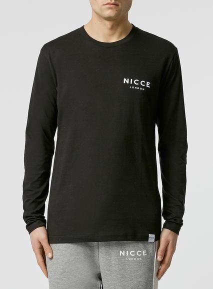 Topman Mens Nicce Black Badge Long Sleeve T-shirt