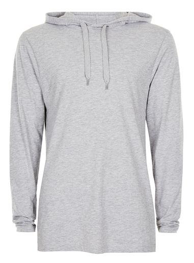 Topman Mens Grey Gray Marl Jersey Classic Fit Hoodie