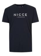 Topman Mens Blue Nicce Navy Big Logo T-shirt