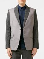 Topman Mens Brown Rogues Of London Stripe Suit Jacket