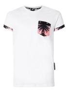 Topman Mens Criminal Damage White And Pink Palms Print Roller T-shirt*