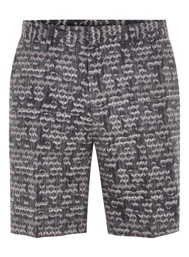 Topman Mens Blue Geometric Print Linen Shorts
