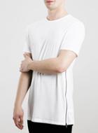 Topman Mens White Slim Zip Longline T-shirt