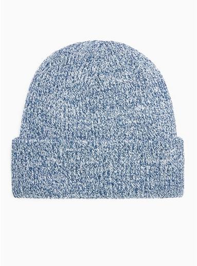 Topman Mens Multi Blue And White Ribbed Beanie
