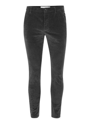 Topman Mens Grey Charcoal Spray On Corduroy Pants