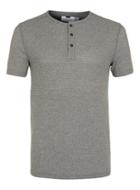 Topman Mens Grey Textured Muscle Fit Grandad T-shirt